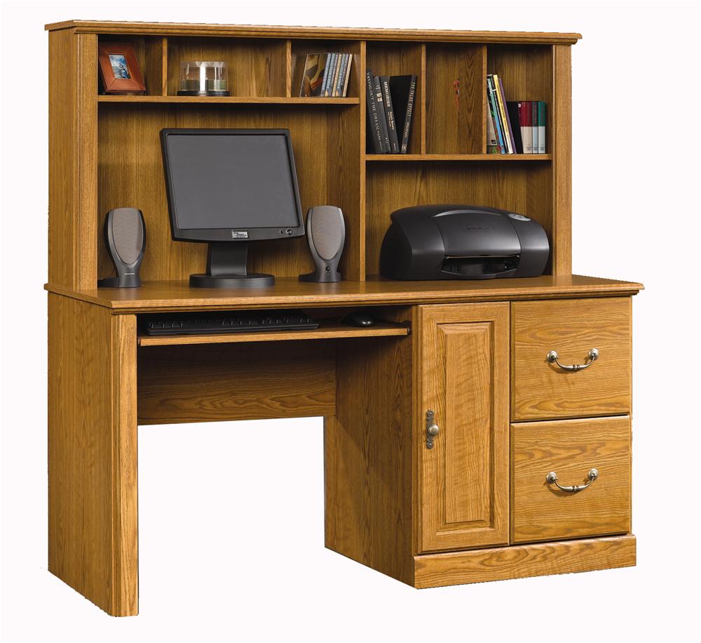 Sauder Orchard Hills 401354 Single Pedestal Desk & Hutch Corner